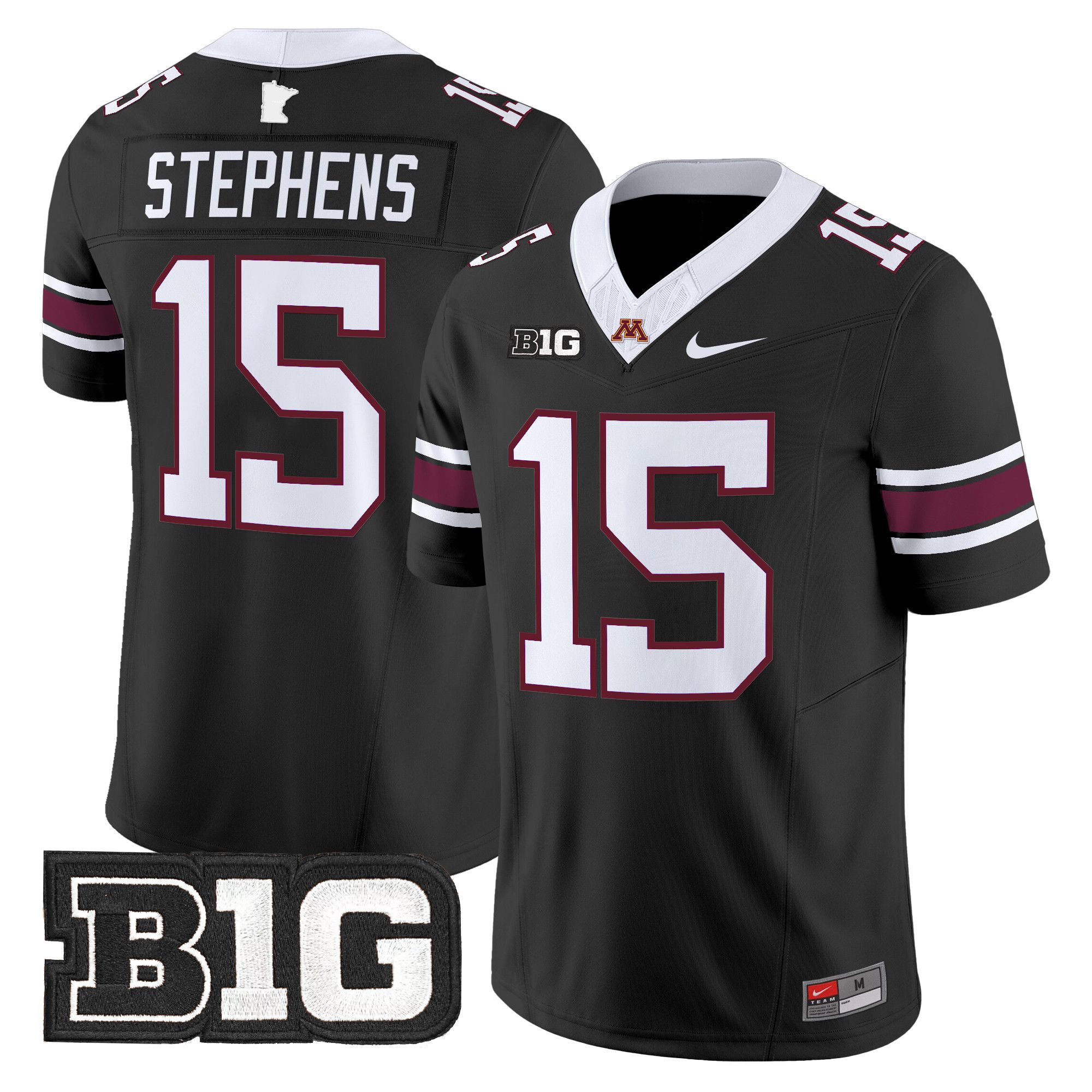 Men Minnesota Golden Gophers 15 Stephens Black Nike 2024 Vapor Limited NCAA Jersey
